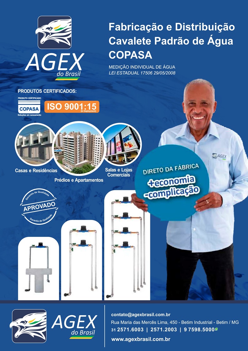 Agex Brasil - Conexões latão - Kit Copasa - Hidrômetros